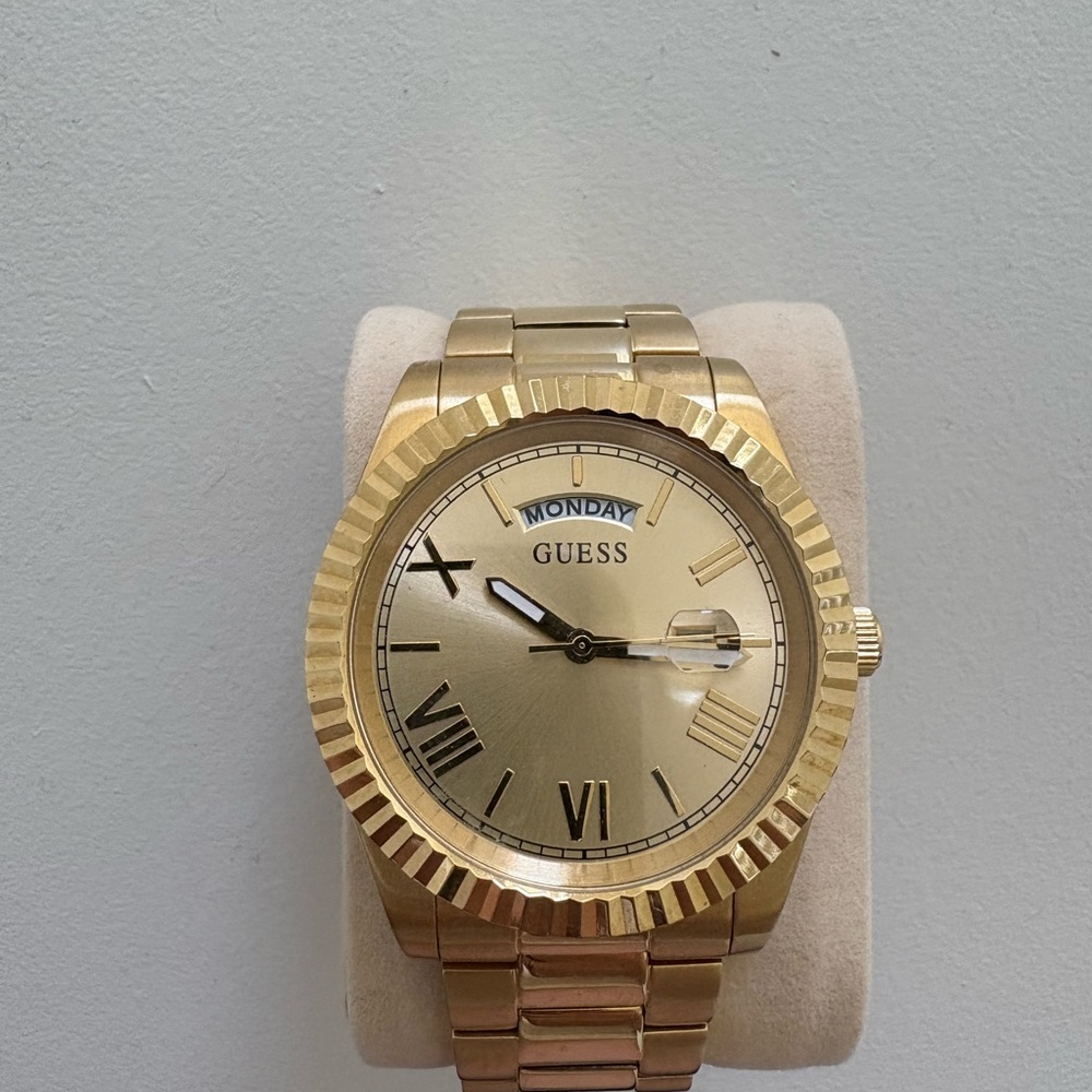 Guess Gold Tone Watch with Roman Numerals